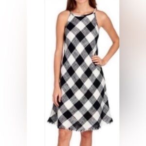 Philosophy Asymmetrical Black and White Plaid Dress